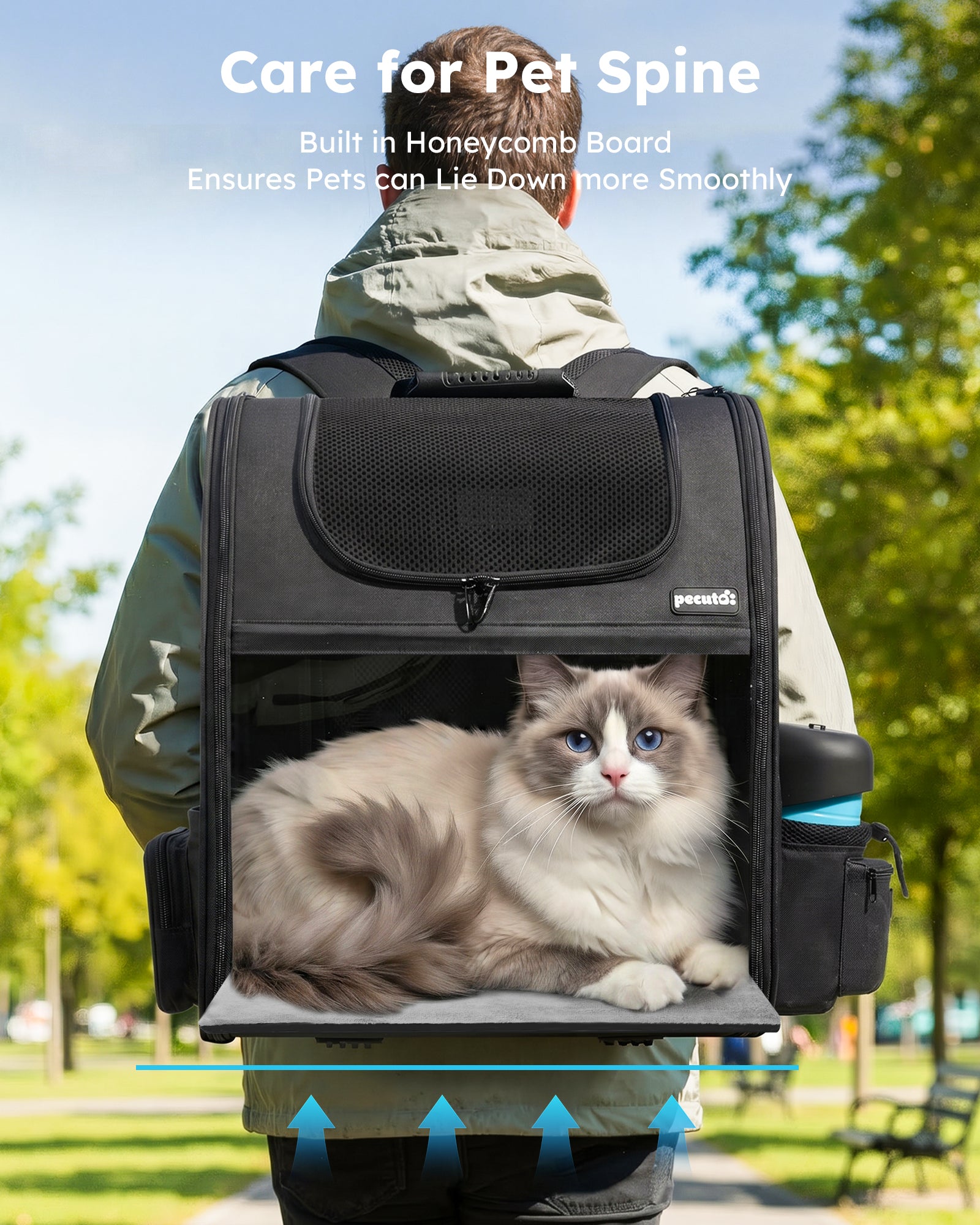 Pecute Expandable Portable Breathable Rucksack Cat Carrier Dog Backpack