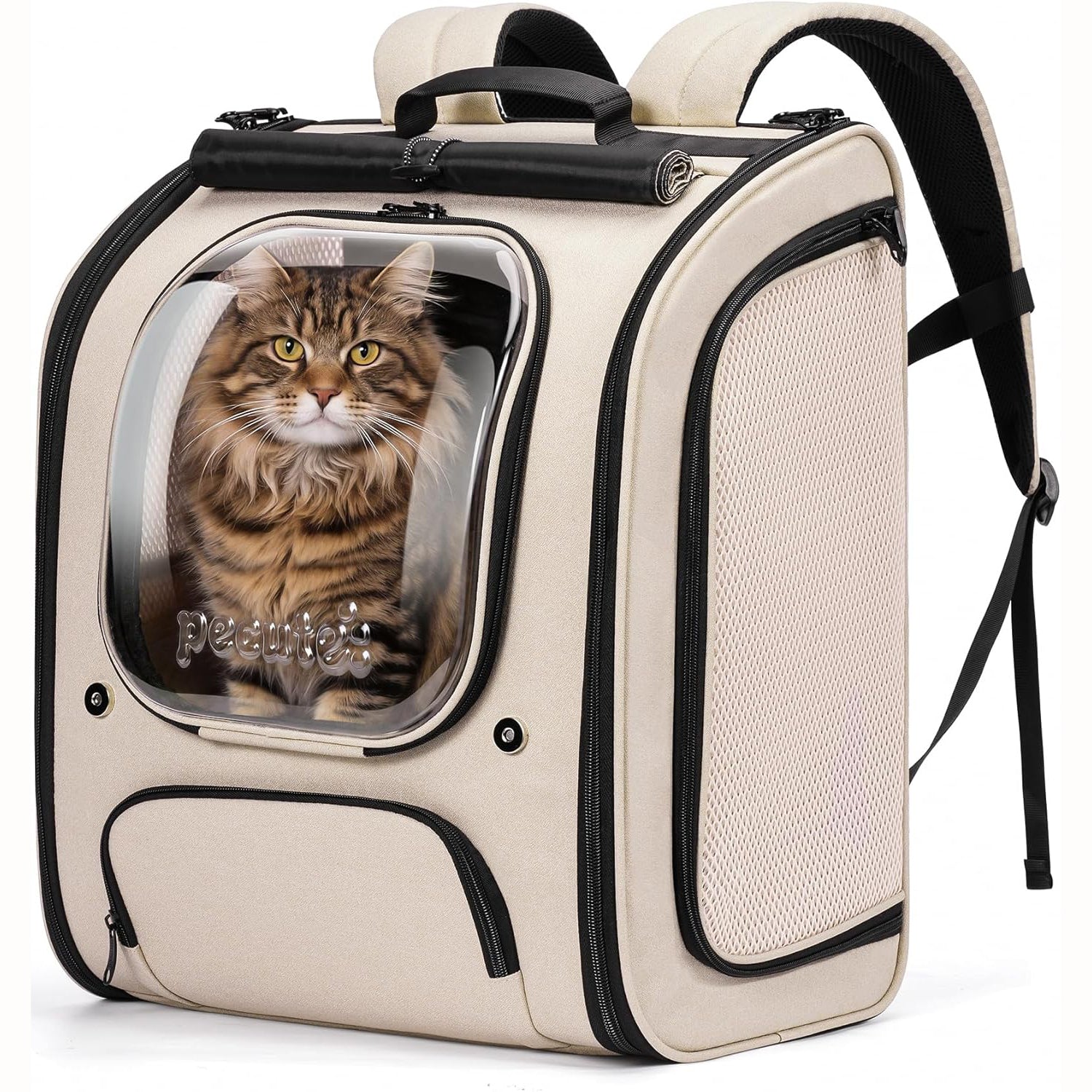 Pecute Bubble Cat Backpack Carrier Large Space Ergonomic 3D Design Breathable & Shaded