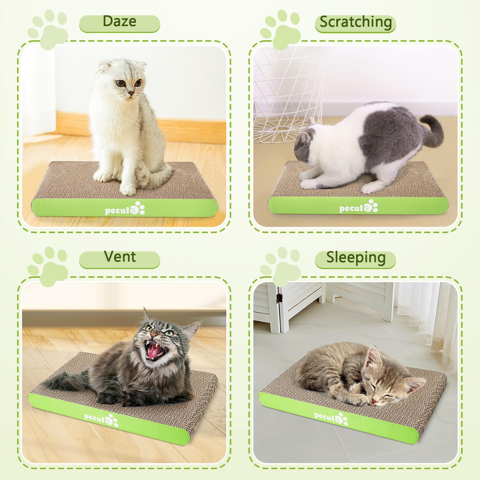 Pecute Cat Scratcher Large Cat Scratching Boards Replacement.