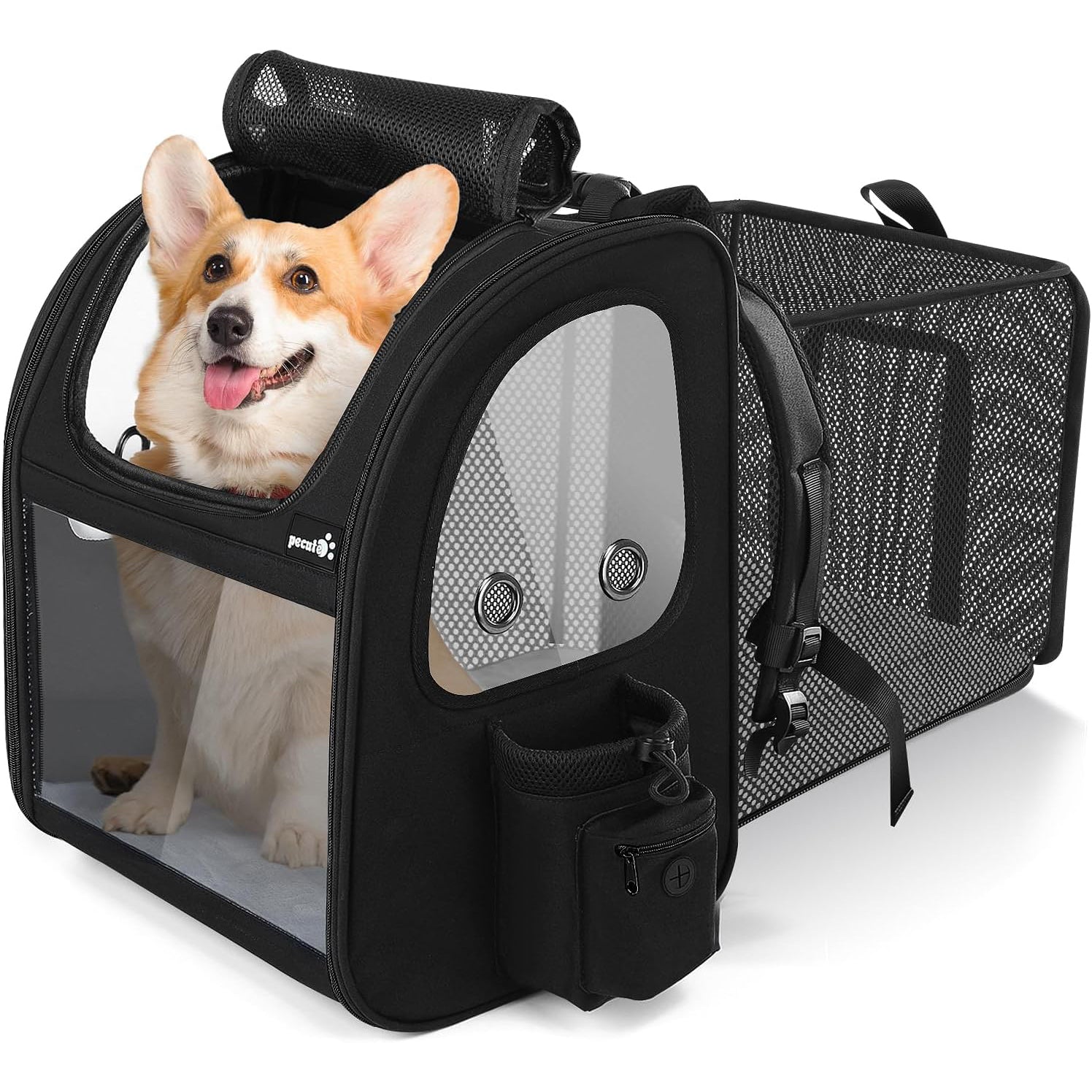 Pecute Expandable Portable Breathable Rucksack Cat Carrier Dog Backpack