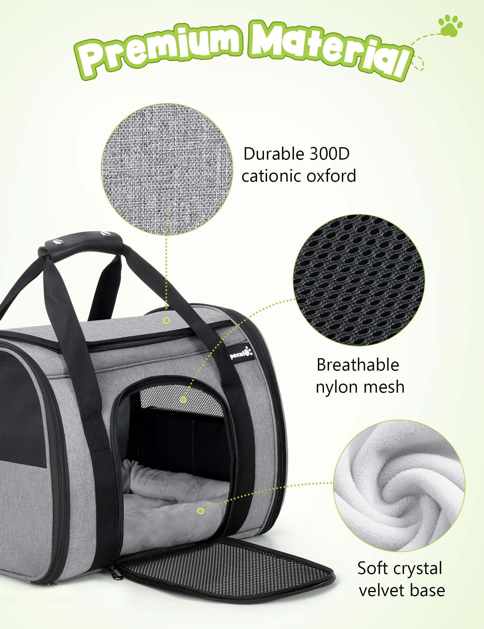 Pecute® Sac de transport pour animaux de compagnie grand, sac à main de transport pour chat