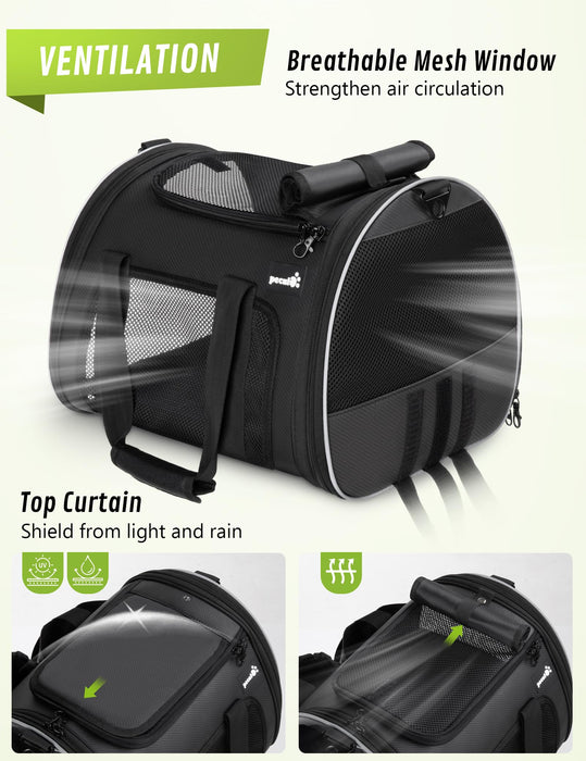 Pecute Pet Carrier Bag With Acrylic Window Pillion Bike Bag Portable Pet Basket