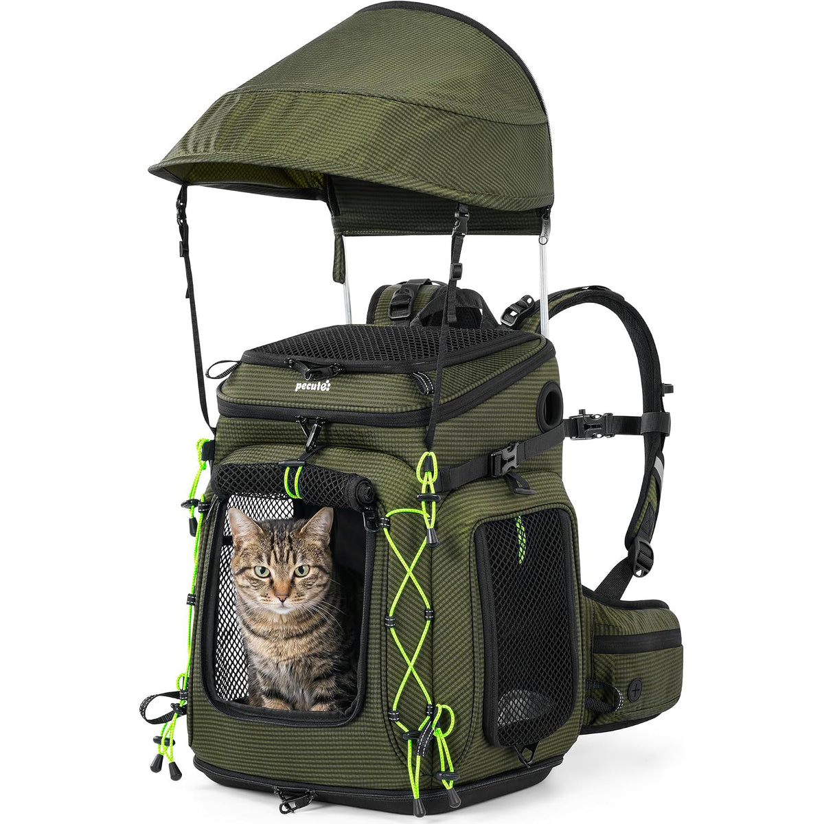 Pecute Travel Cat Backpack Carrier,Hiking Pet Backpack,Black,Up to 11 lbs