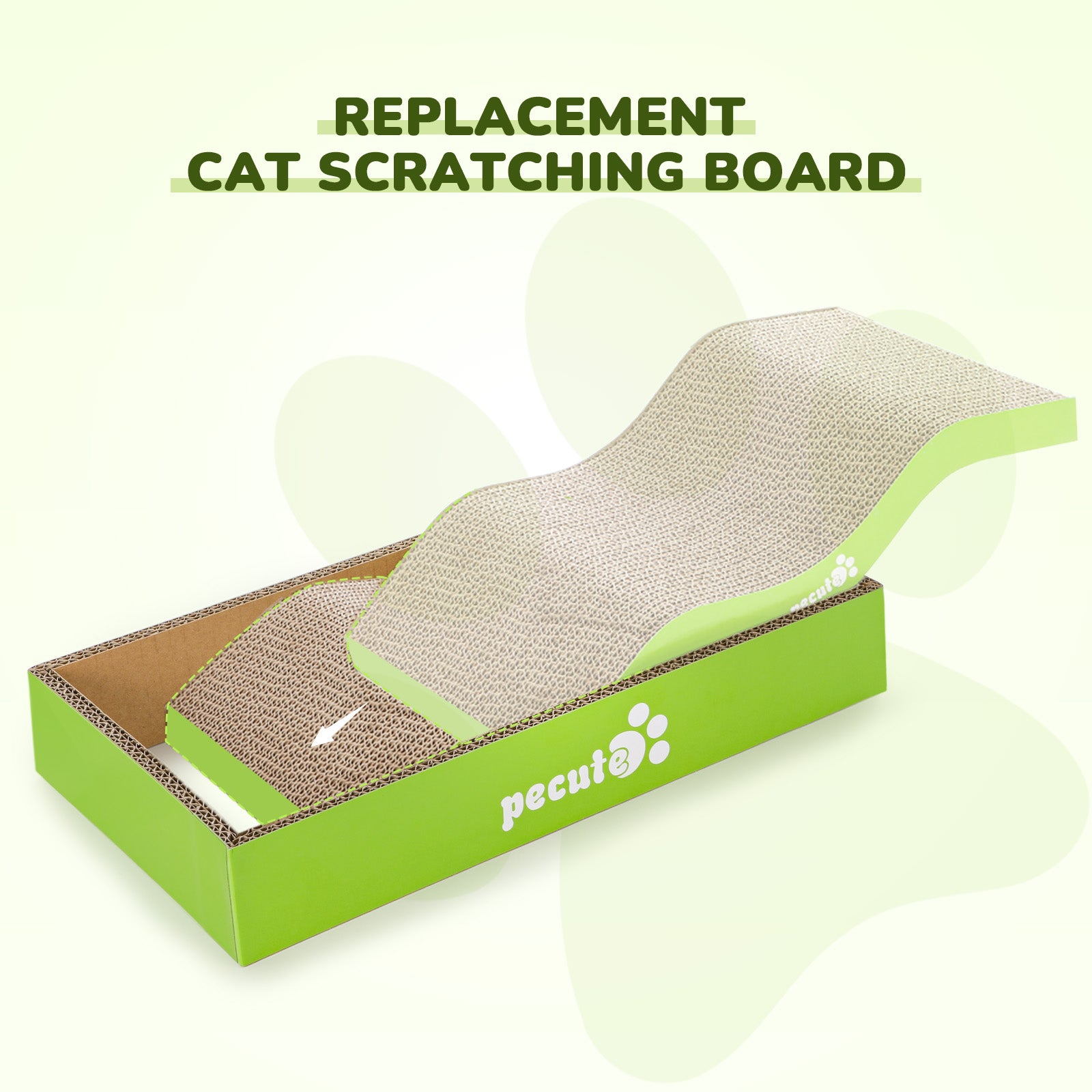 Pecute Wavy Shape Double-Sided Cat Scratcher Replacement Board