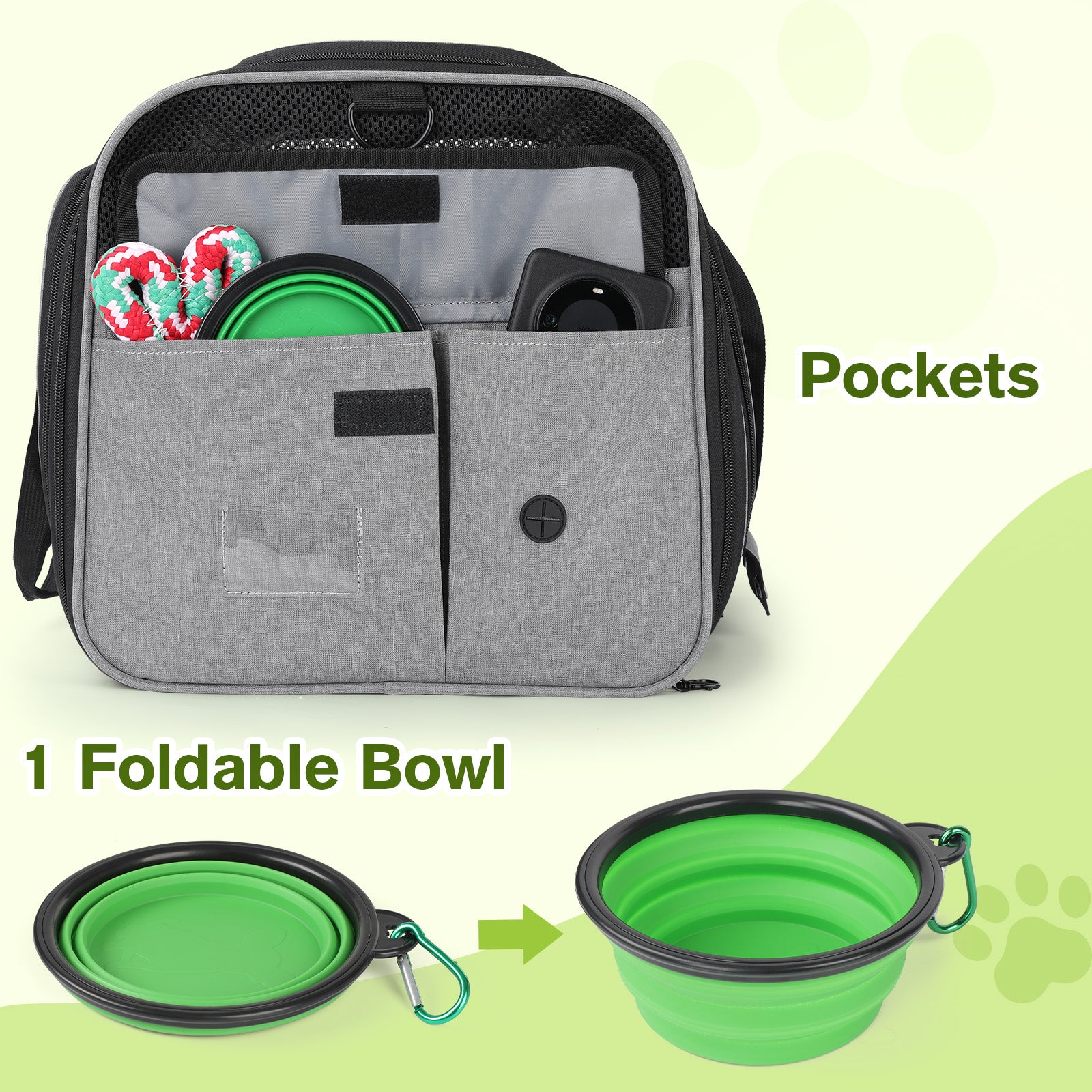 Pecute Cat Carrier Extensible, très grand sac de transport pour animaux de compagnie