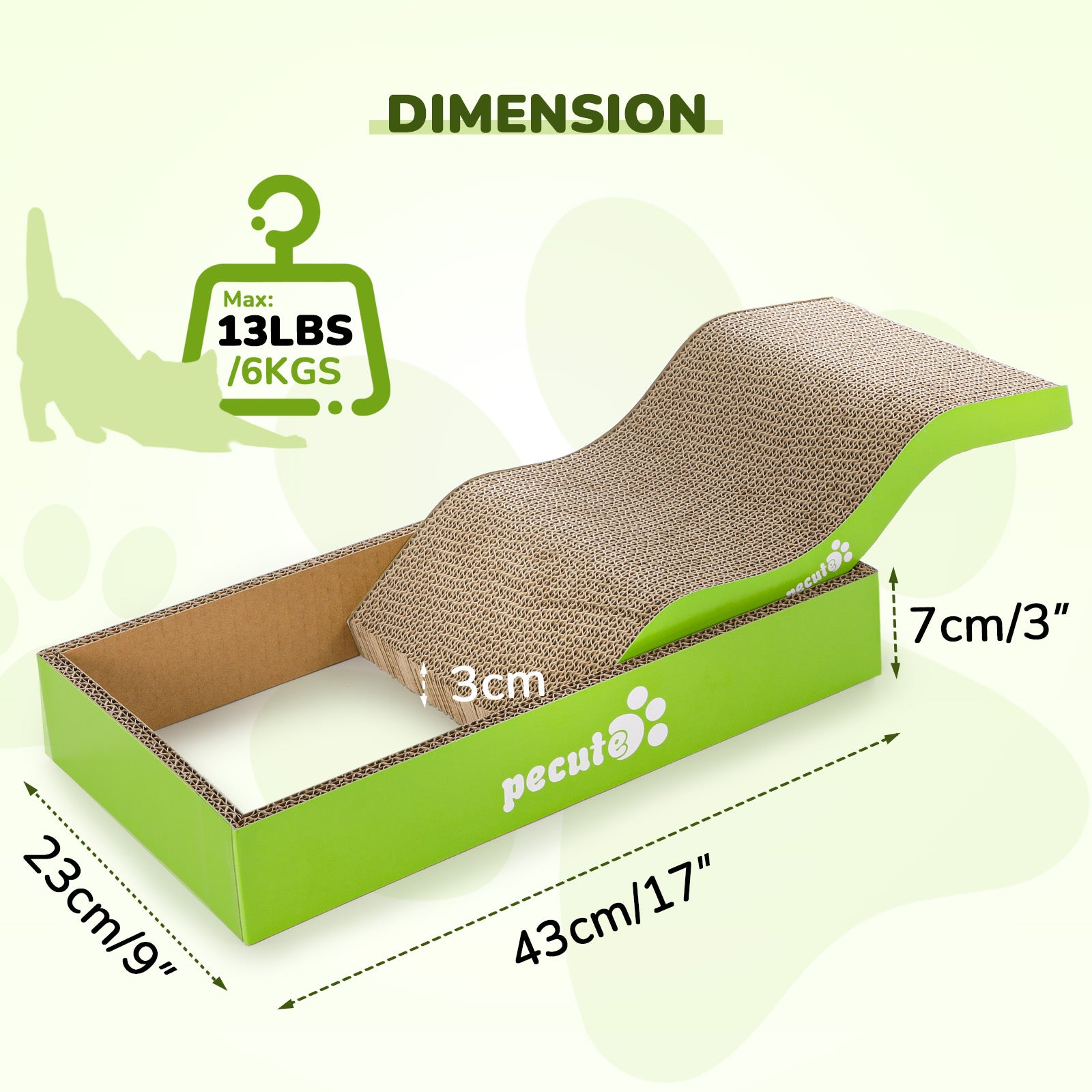 Pecute Wavy Shape Double-Sided Cat Scratcher Scratching Board