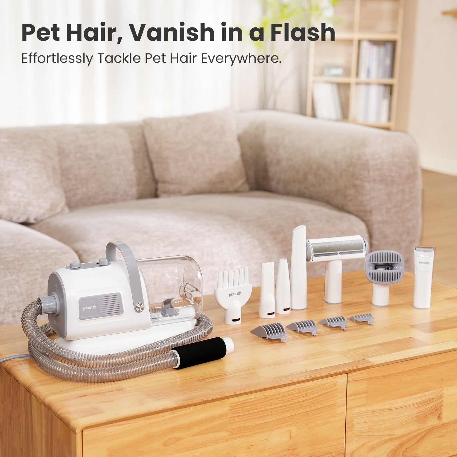 Pecute 7-in-1 Dog Grooming Vacuum&Dryer for Shedding Grooming