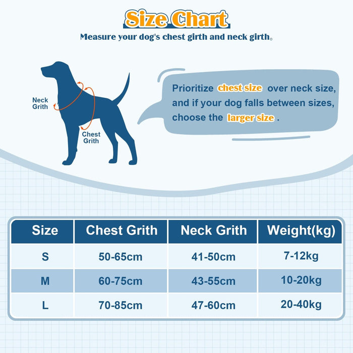 Pecute Reflective Dog Life Jacket M(Chest Girth 55-70cm).