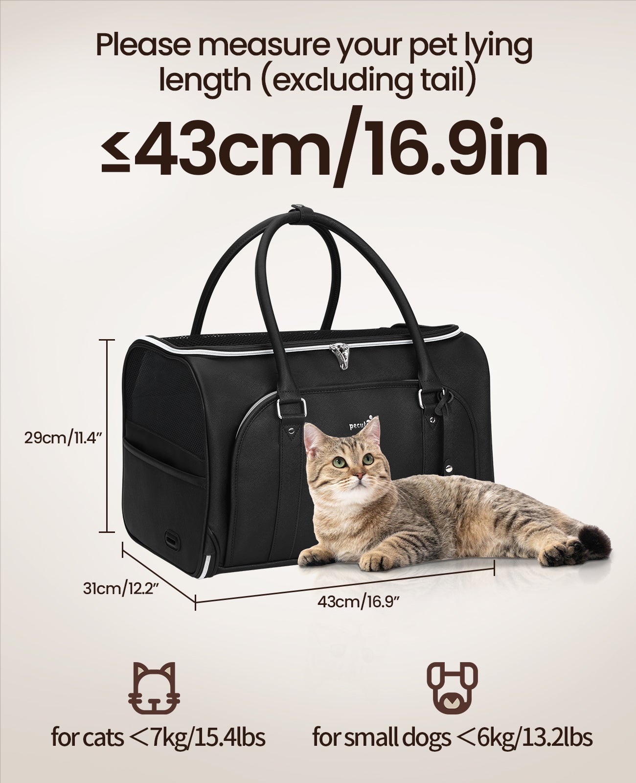 Pecute Fashion PU Material Cat Carrier Upgrade Dog Carrier Handbag