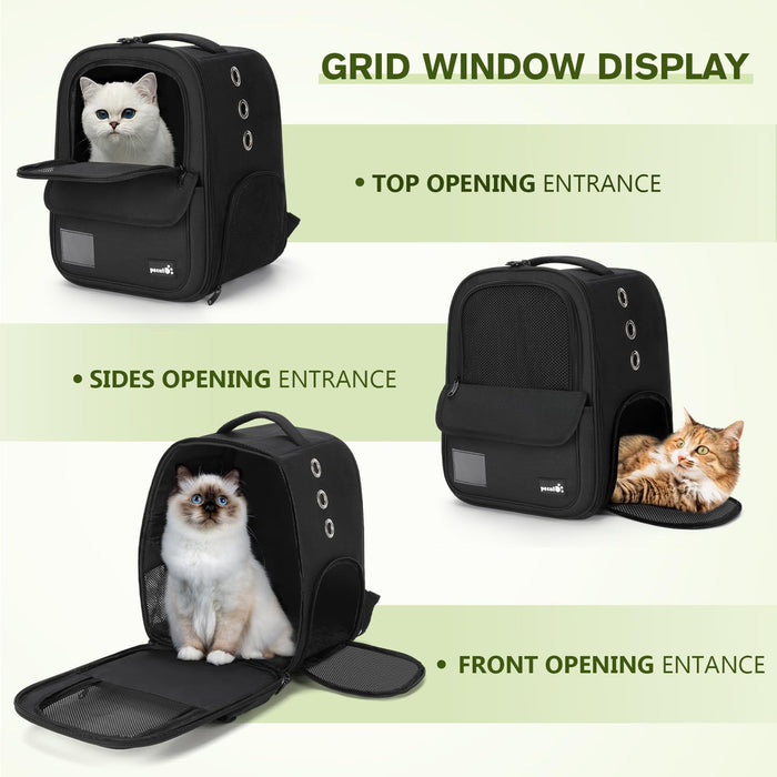 Pecute Cat Carrier Backpack Breathable With Multi-entrance