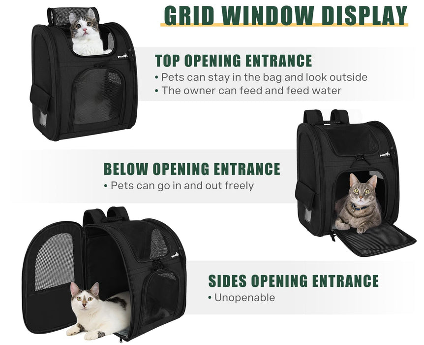 Pecute Cat Carrier Dog Backpack (Black)