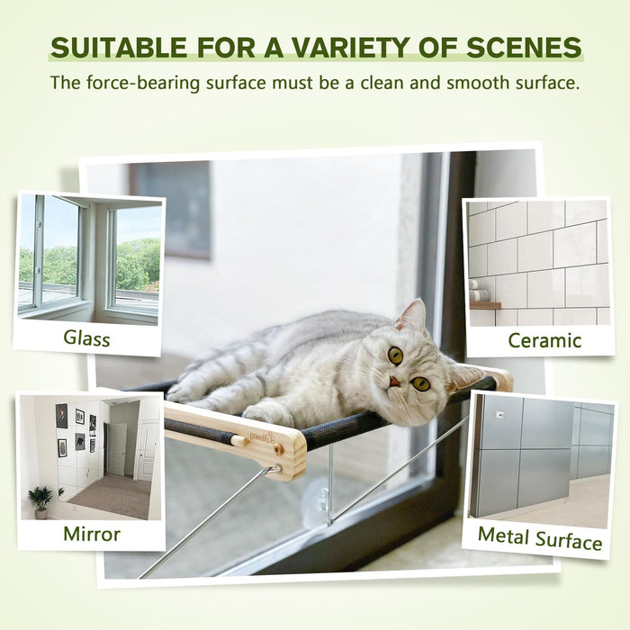 Pcute Large Cat Window Perch with Metal Supported Below.