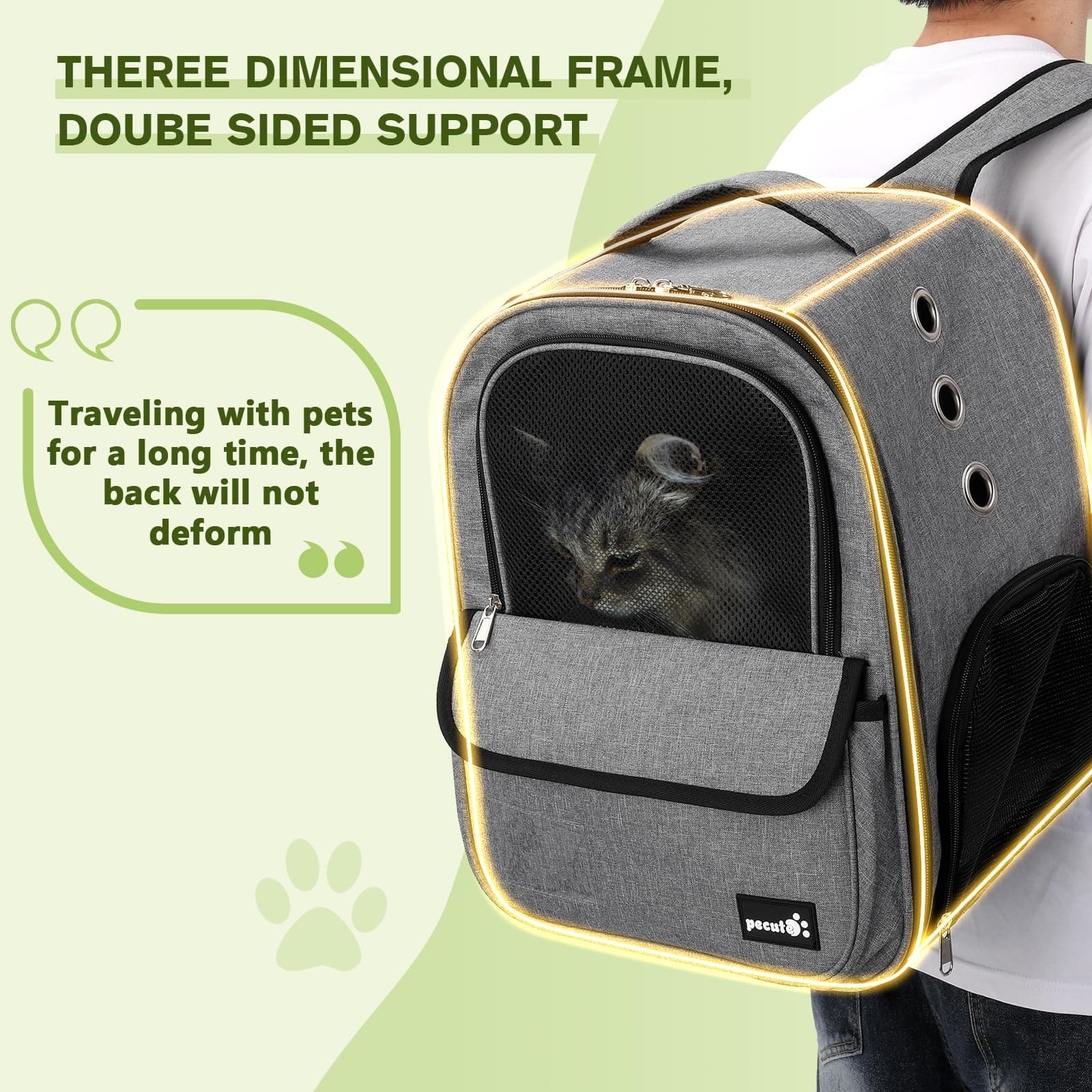 Pecute Small Pet Carrier Backpack for Cats and Puppies.