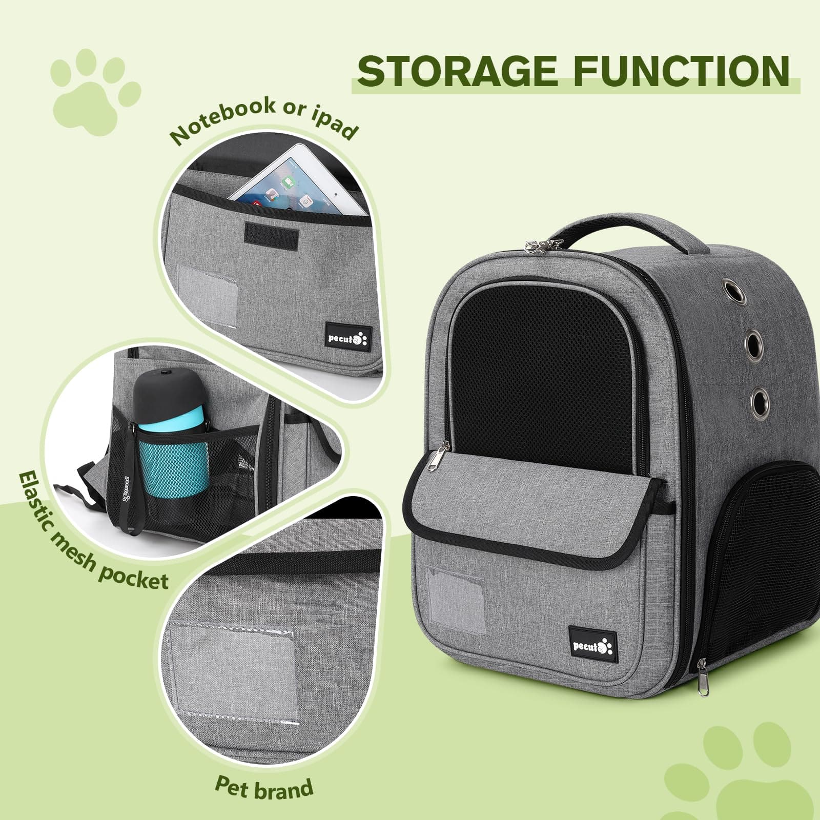 Pecute Small Pet Carrier Backpack for Cats and Puppies.