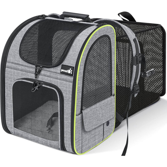 Pecute Cat Carrier Dog Backpack Expandable (Khaki).