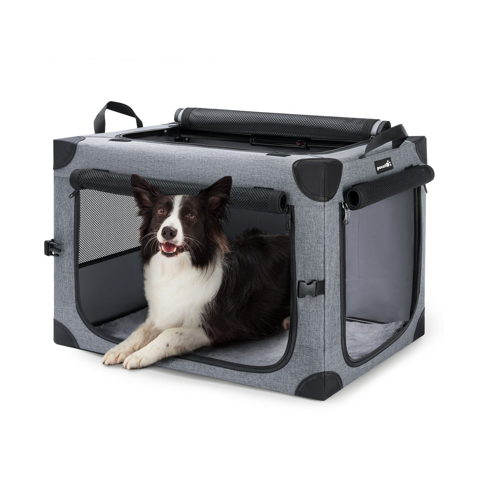 Pecute Dog Carrier, Collapsible Dog Crate with Breathable Mesh