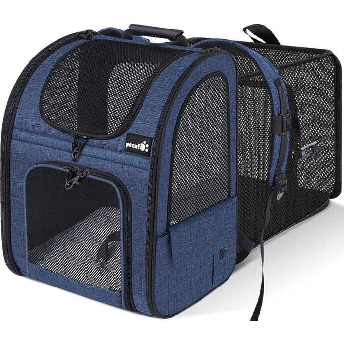 Pecute Cat Carrier Dog Backpack Expandable (Khaki).