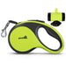 Pecute Retractable Dog Leash with Poo Bag Holder Up to 33lbs/15kg in Weight.