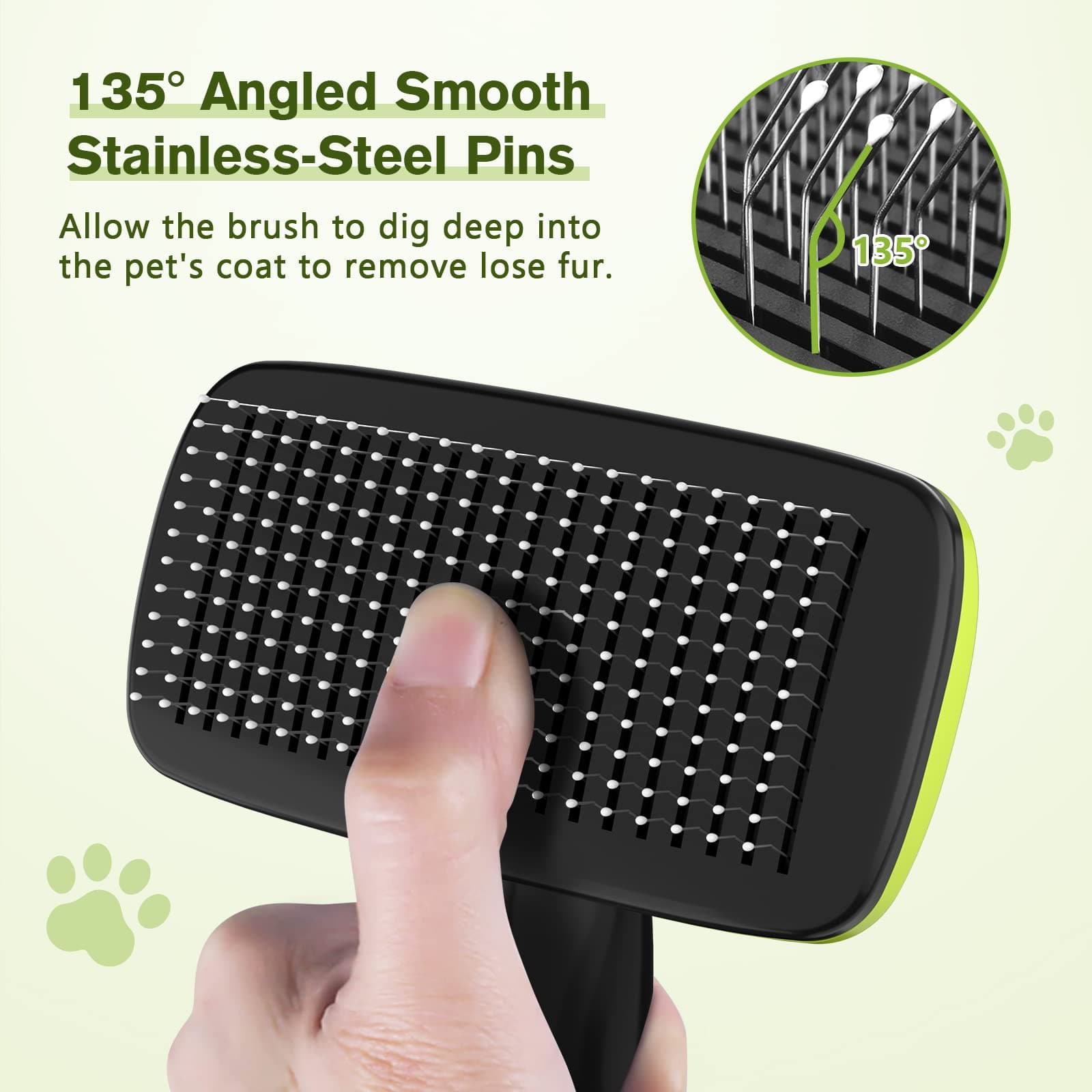 Pecute Cat Brush Bog Brush Self Cleaning Slicker.