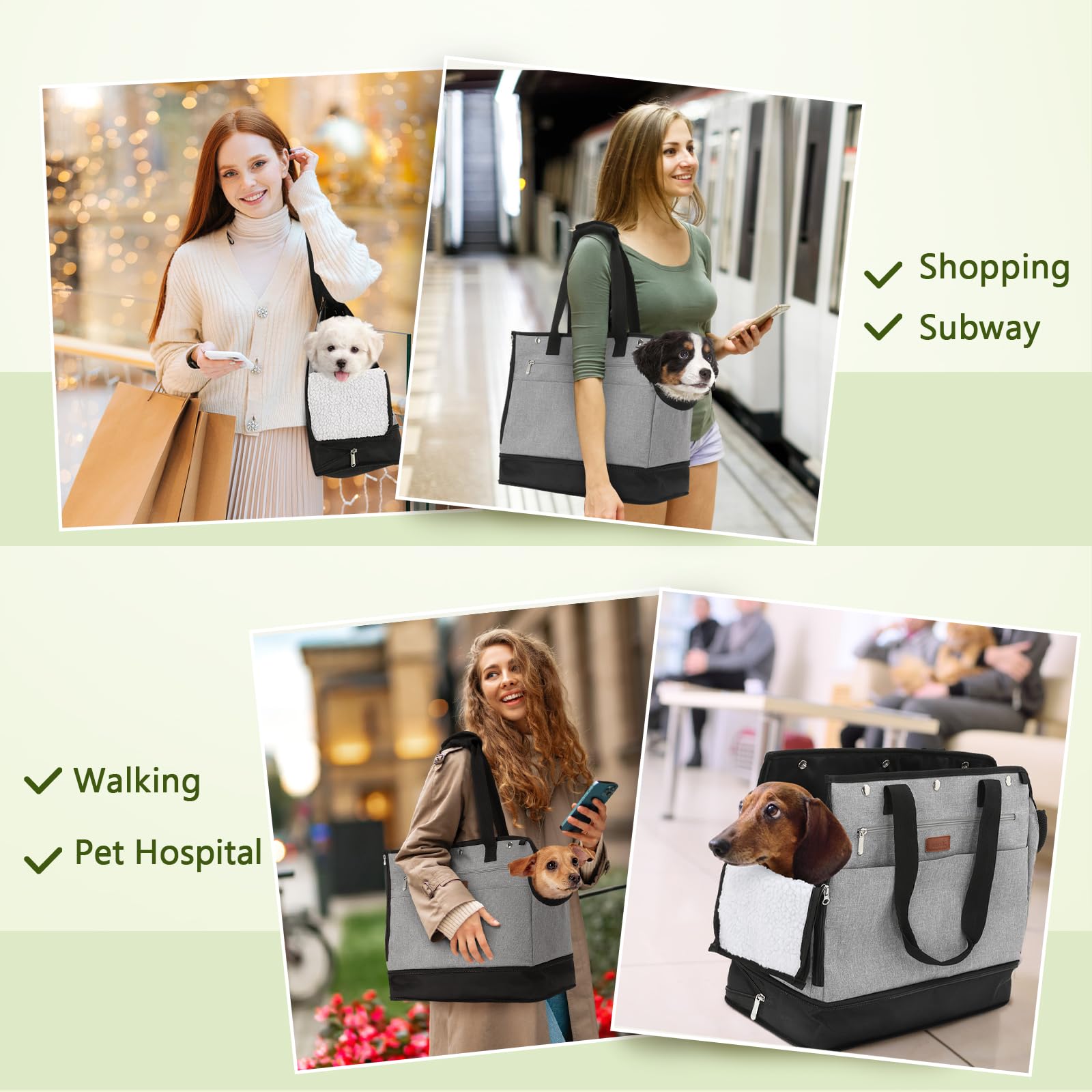 Pecute Pet Carrier for Small Dogs and Cats Tote Bag with Warm Cloth.