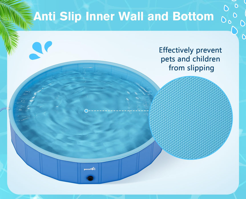 Pecute Paddling Pool for Pet with Sprinkler(XL)