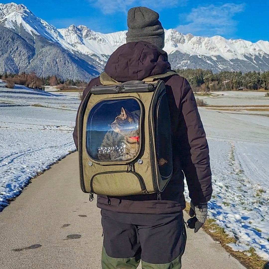 Pecute Expandable Bubble Cat Backpack Carrier Large Space Breathable Cat Carrier