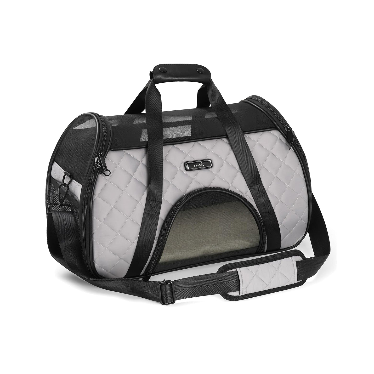 Pecute Cat Carrier Dog Carrier, élégant sac de transport pour animaux de compagnie en tissu duveteux