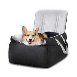 Pecute Dog Car Seat Cover Pet Booster Front Seat Travel Car Bed with Safety Rope