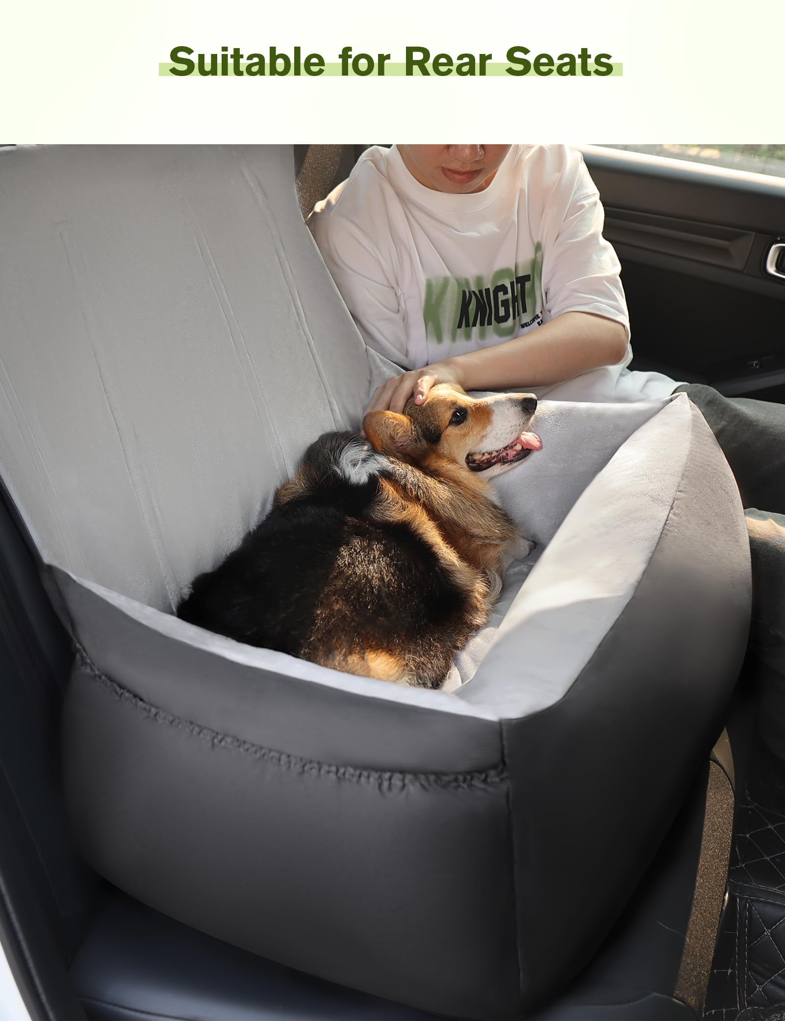 Pecute Dog Car Seat Cover Washable Pet Car Seat Pet Booster Rear Seat