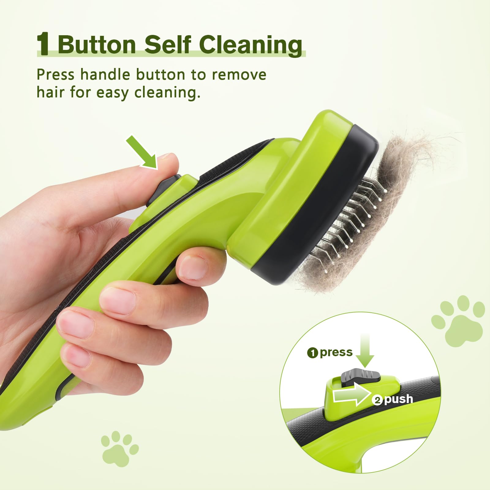 Pecute Self Cleaning Pet Grooming Brush Massage Particles