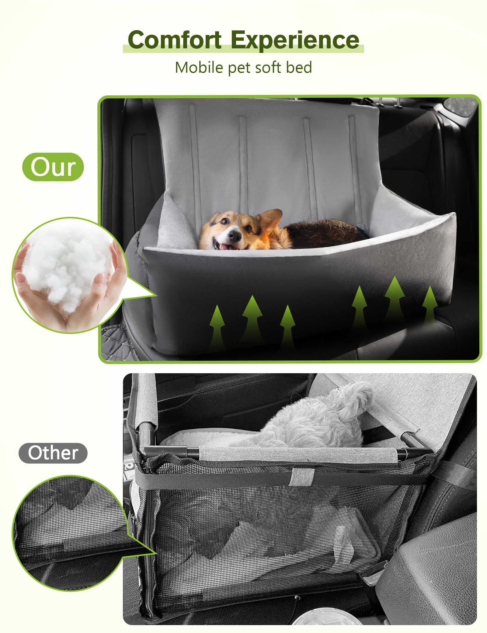 Housse de siège de voiture pour chien Pecute siège de voiture lavable pour animaux de compagnie rehausseur de siège arrière pour animaux de compagnie