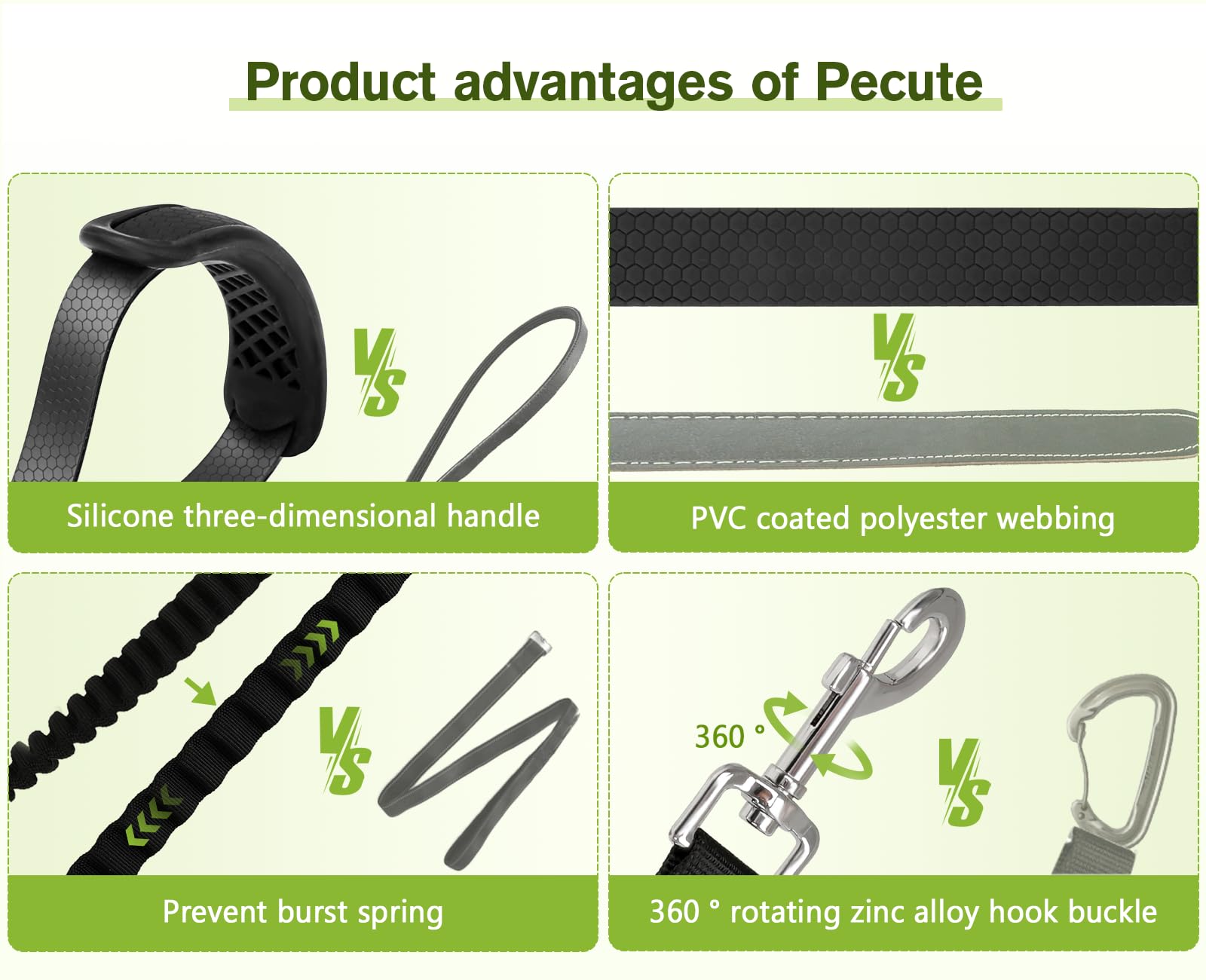 Pecute Dog Lead with Poo Bag Holder