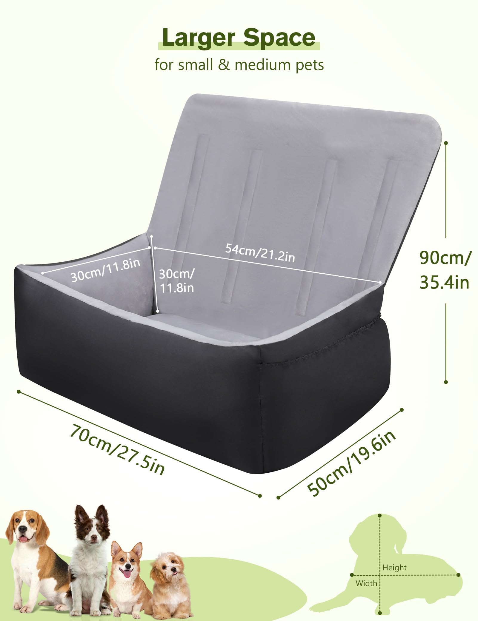 Housse de siège de voiture pour chien Pecute siège de voiture lavable pour animaux de compagnie rehausseur de siège arrière pour animaux de compagnie