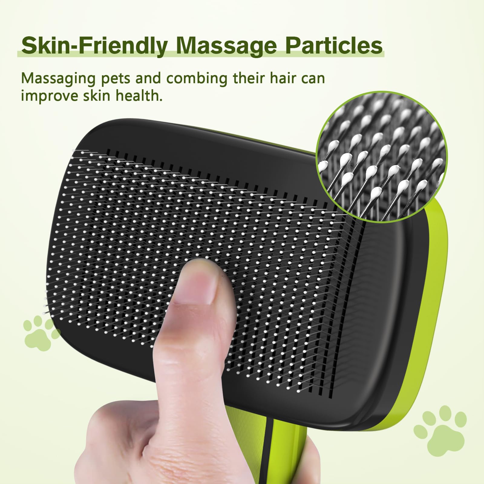 Pecute Self Cleaning Pet Grooming Brush Massage Particles