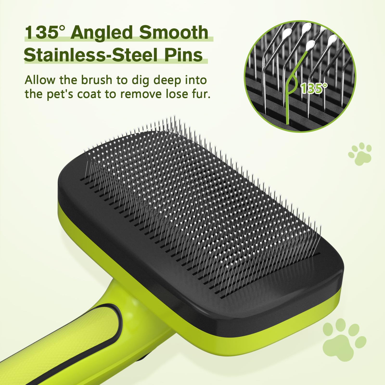 Pecute Self Cleaning Pet Grooming Brush Massage Particles