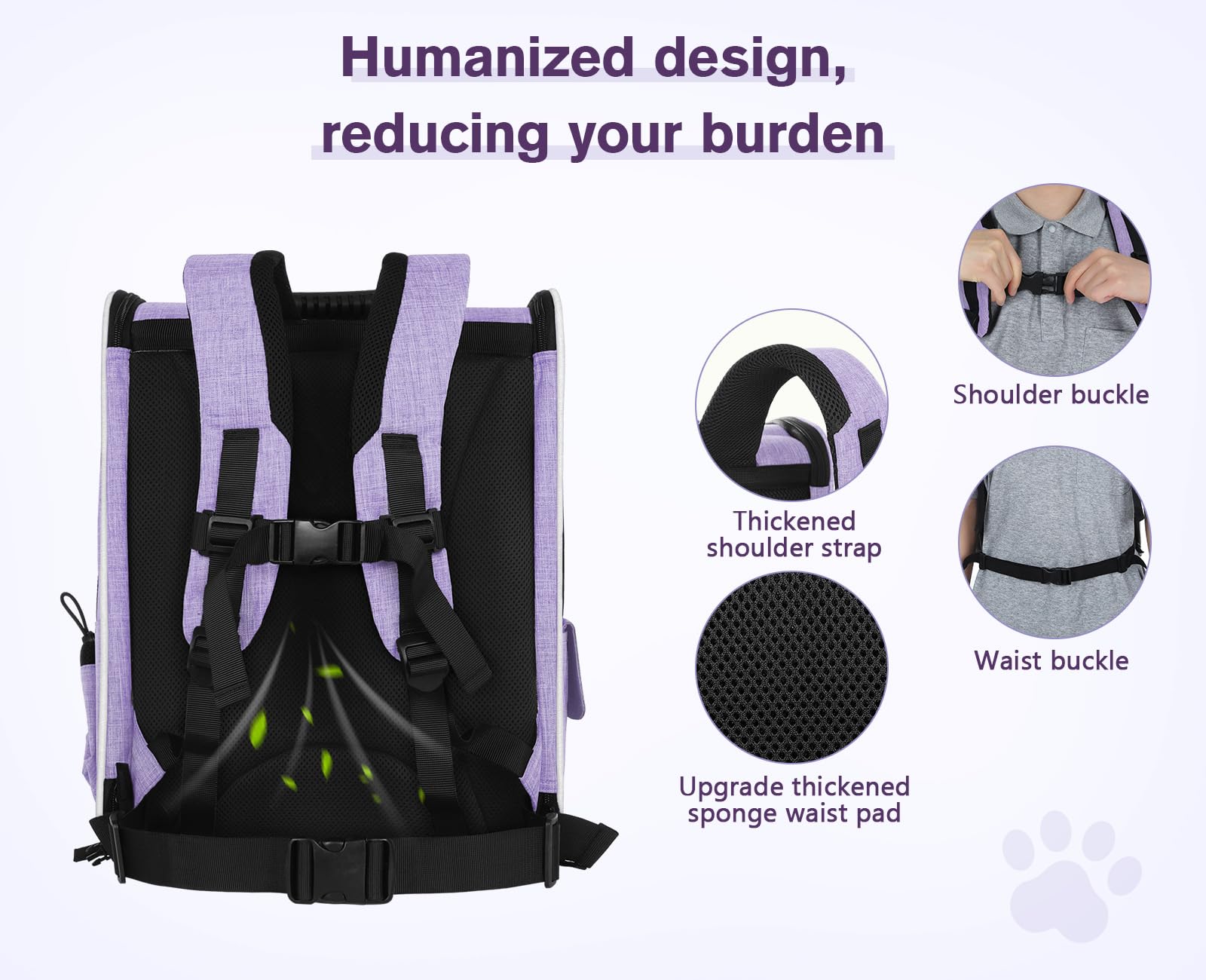 Pecute Cat Carrier Dog Backpack, Portable Breathable Rucksack