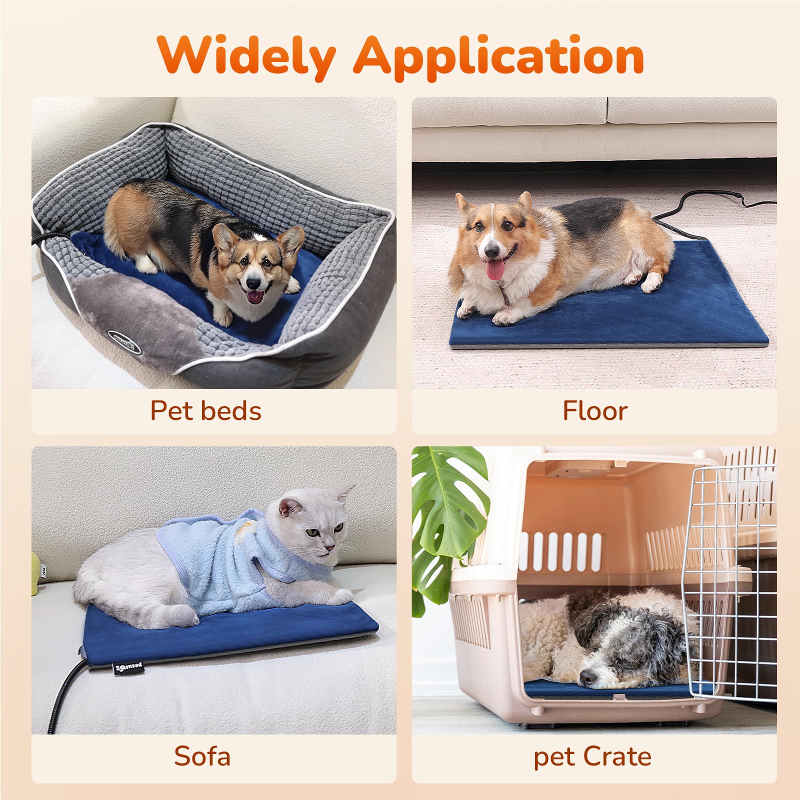 Pecute Updated Pet Heat Pad Constant Heating Pad Safe Electric