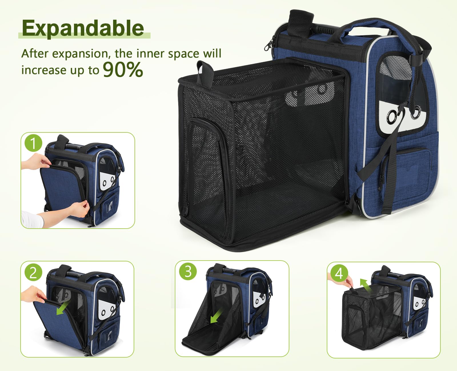 Pecute Portable Respirant Sac à dos Pet Carrier Sac à dos