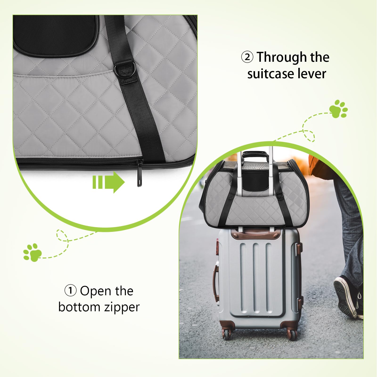 Pecute Cat Carrier Dog Carrier, élégant sac de transport pour animaux de compagnie en tissu duveteux