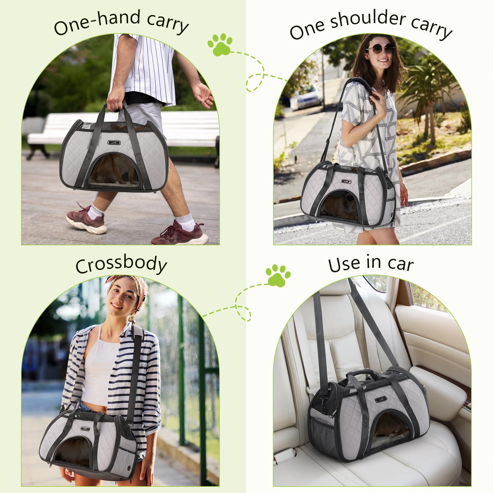 Pecute Cat Carrier Dog Carrier, élégant sac de transport pour animaux de compagnie en tissu duveteux