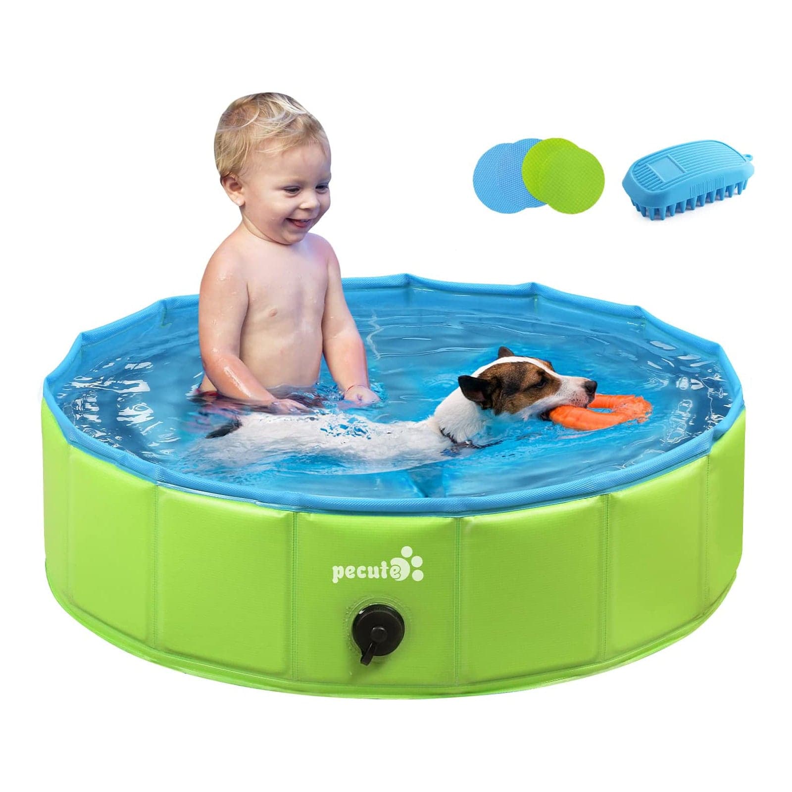 Pecute Green Dog Paddling Pool（M）.