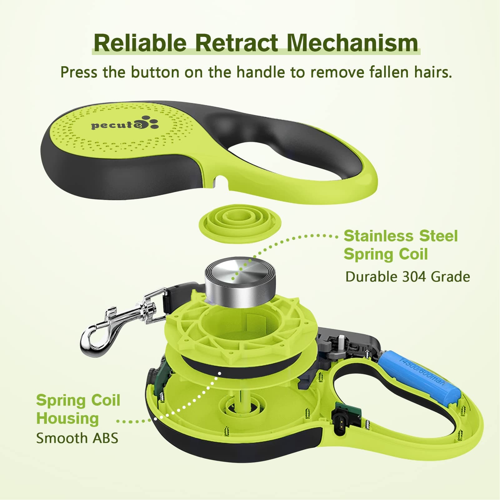 Pecute Retractable Dog Leash with Rechargeable LED Light.