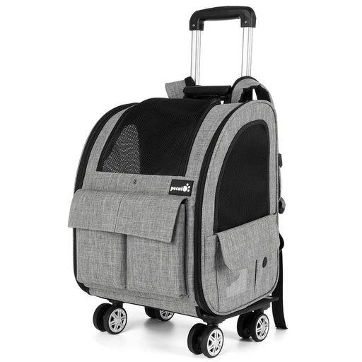 Pecute Pet Rolling Carrier Four upgraded wheels (Grey).