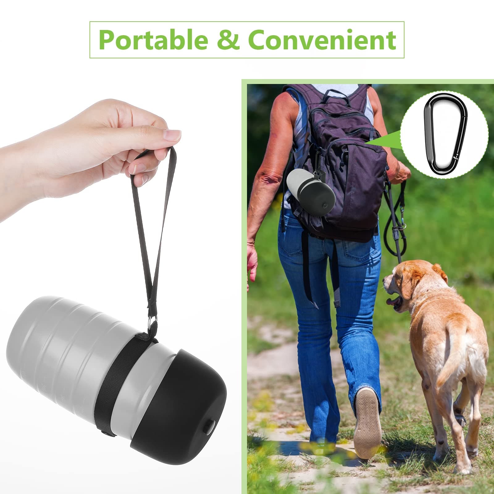 Pecute 500ml Dog Water Bottle (Grey).