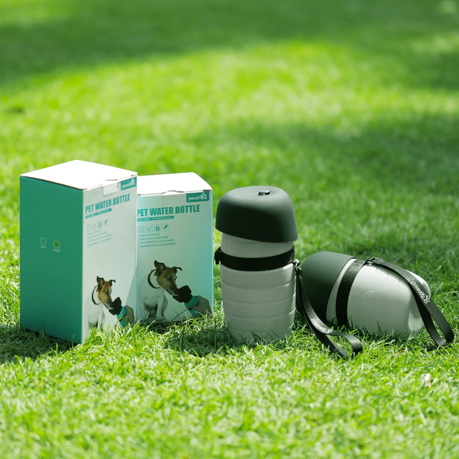 Pecute 500ml Dog Water Bottle (Grey).