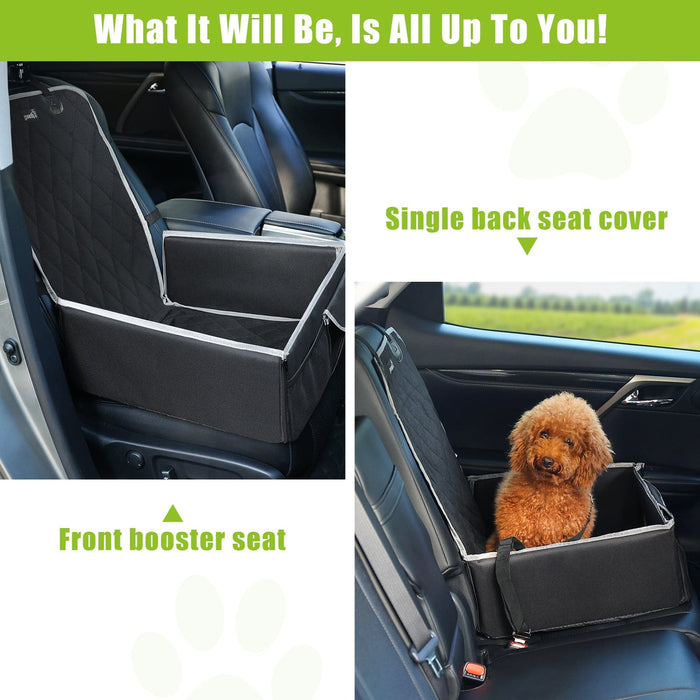 Housse de siège de voiture pour chien Pecute pour sièges avant (noir)