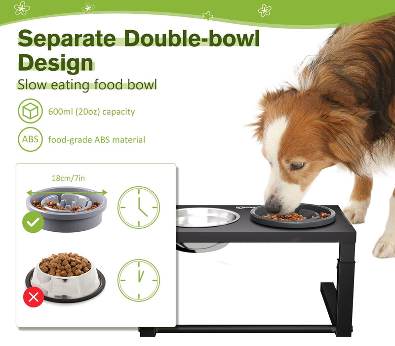 Pecute Raised Dog Slow Feeder Bowl Set.