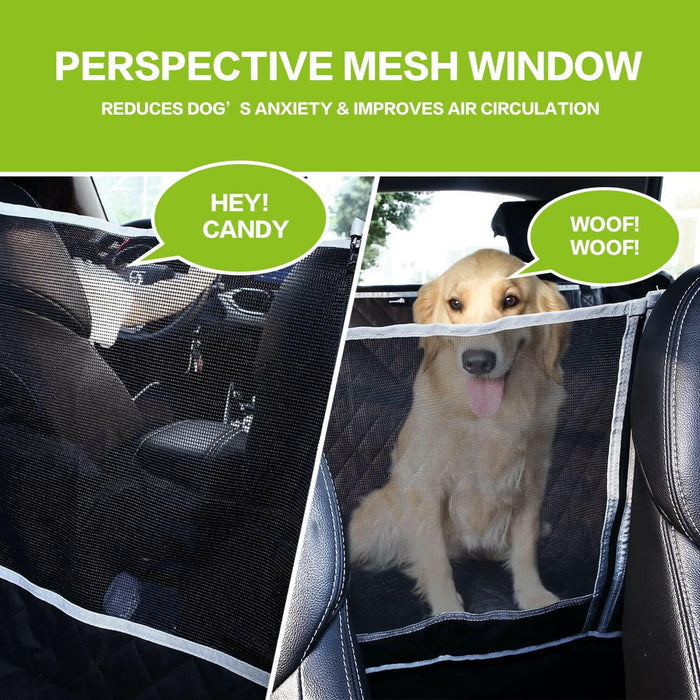Pecute 100% Waterproof Dog Seat Cover (Black Rhombus).