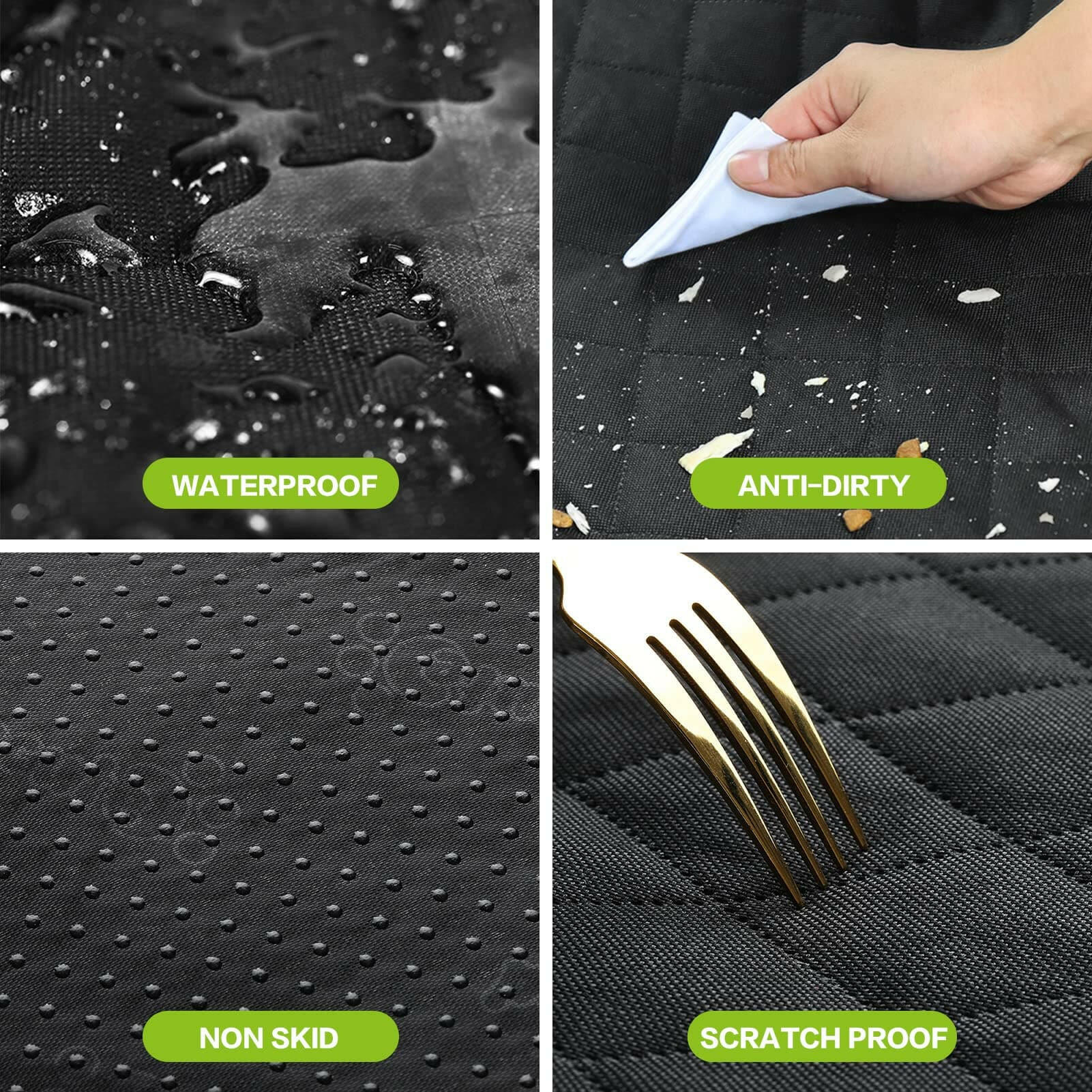 Pecute 100% Waterproof Dog Seat Cover (Black Rhombus).