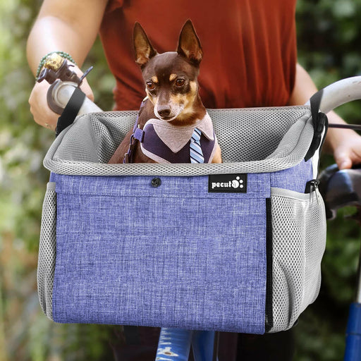 pecute Pet Carrier Bag Multifunctional-Dog Bicycle Basket Bag.